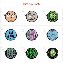 Rick and Morty anime pu zipper round wallet coin purse