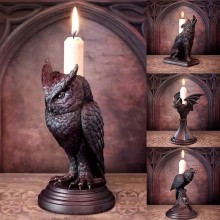 Owl Crow Bat Wolf Black Cat candlestick candle hol...