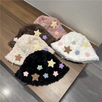 Star anime plush bucket hat cap