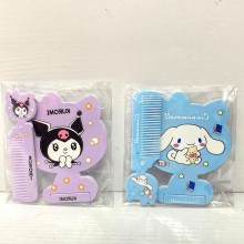 Sanrio Melody kitty Cinnamoroll Kuromi anime mirrors+combs set(24pcs a set)