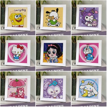 Sanrio Melody kitty Cinnamoroll Kuromi anime diy cross stitch with frame