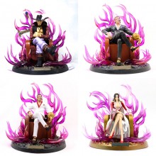 One Piece Boa Hancock Dracule Mihawk Sir Crocodile sitting anime figure