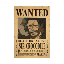 One Piece Sir Crocodile Mr.0 wanted anime retro po...