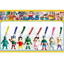 Crayon Shin-chan anime figure doll key chains set(...