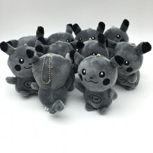 4inches Pokemon black pikachu plush dolls set(10pcs)