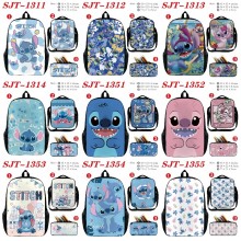 Stitch anime nylon backpack bag shoulder pencil ca...