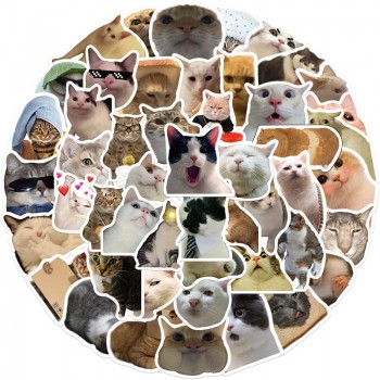 Cat and dog meme combo waterproof stickers 50pcs/bag