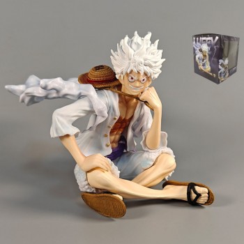 One Piece Luffy Nika Sun God Gear 5 sitting anime figure