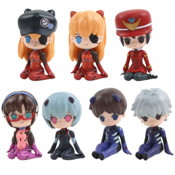 7pcs EVA Ayanami Rei Asuka Langley Soryu anime figures set(OPP bag)