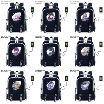 Honkai Star Rail game USB charging laptop backpack school bag