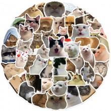 Cat and dog meme combo waterproof stickers 50pcs/bag