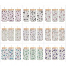 Sanrio Melody kitty Cinnamoroll Kuromi anime frosted glass cups 350ml/450ml