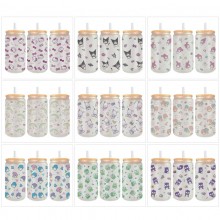 Sanrio Melody kitty Cinnamoroll Kuromi anime frosted glass cups 350ml/450ml