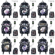 Honkai Star Rail game USB charging laptop backpack school bag