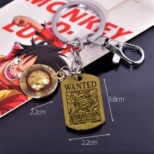 One Piece Luffy 3 billion anime alloy key chain/ne...