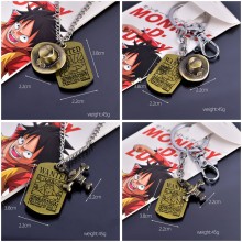 One Piece ACE White beard anime alloy key chain/ne...