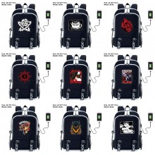 Berserk anime USB charging laptop backpack school ...