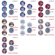 Honkai Star Rail game tinplate frosted bandage pins brooches(5pcs a set)