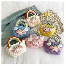 Melody Cinnamoroll Kuromi anime straw plaiting weaving handbag