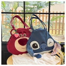 Strawberry bear Stitch anime canvas satchel should...