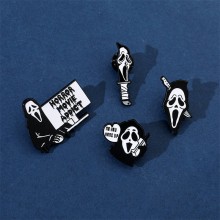 Scream scary Ghostface anime alloy brooch pins