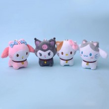 4inches Sanrio Melody kitty Cinnamoroll Kuromi anime plush doll 10cm