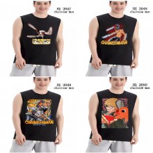 Chainsaw Man anime cotton sleeveless vest t-shirts