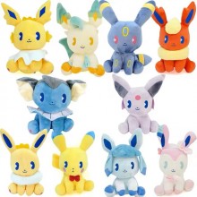 8inches Pokemon Eevee anime plush dolls set 20cm(10pcs a set)