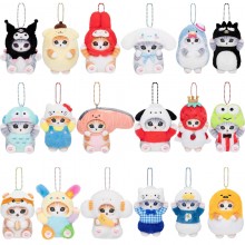 Shark Sanrio Melody kitty Cinnamoroll Kuromi anime plush doll key chain