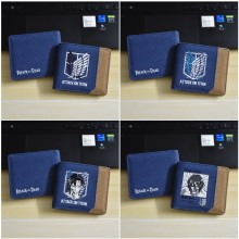 Attack on Titan anime canvas purse wallets