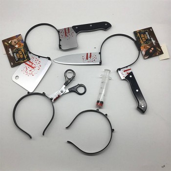 Halloween Horror Cosplay Props Blood Fake Ax Saws Knife
