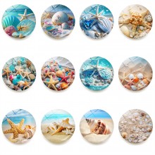 Ocean beach shells fridge magnets refrigerator magnetic crystalglass stickers