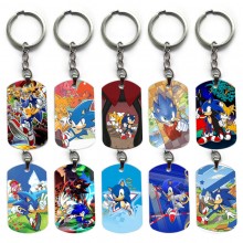 Sonic the Hedgehog alloy two-sided pendant key cha...