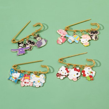 Sanrio Melody kitty Cinnamoroll Kuromi anime alloy brooch pins