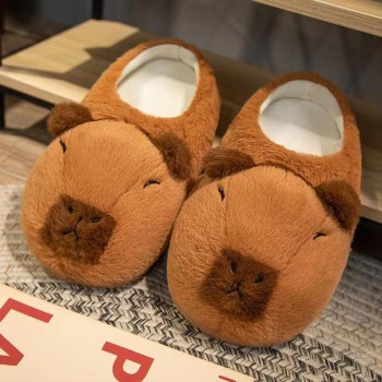 Capybara Rodent anime plush slippers shoes a pair
