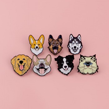 Cute Pet Dogs Enamel alloy brooch pins