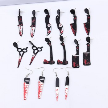 Funny Gothic Bloody Fake Knife Charm Acrylic Earrings