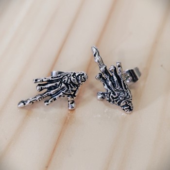Halloween Vintage Hand Middle Finger Earrings