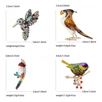 Enamel Parrot crow birds alloy brooches Pins