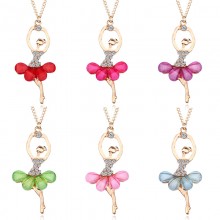 Fashion Crystal Ballet Dancer Princess Girls Neckl...