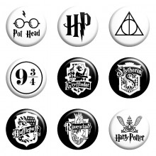 Harry Potter tinplate brooch pins set(8pcs a set)5...