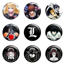 Death Note anime tinplate brooch pins set(8pcs a s...
