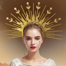 Halo Crown Moon Stars Goddess Headband Crowns Tiar...