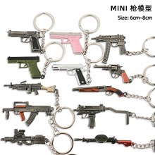 Mini Gun Model Metal Pendant Key Chain
