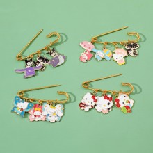 Sanrio Melody kitty Cinnamoroll Kuromi anime alloy brooch pins