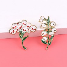 Skeleton Flower Enamel alloy brooch pins