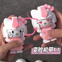 Hello Kitty Mecha Cat Face Changing Figure Doll Ke...