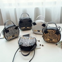 Leopard Cat Small Round Shoulder Crossbody Bag