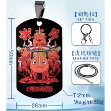 Chainsaw Man anime two-sided necklace keychain Key...