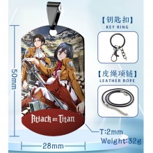 Attack on Titan anime two-sided necklace keychain ...